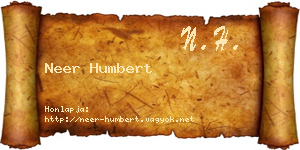 Neer Humbert névjegykártya